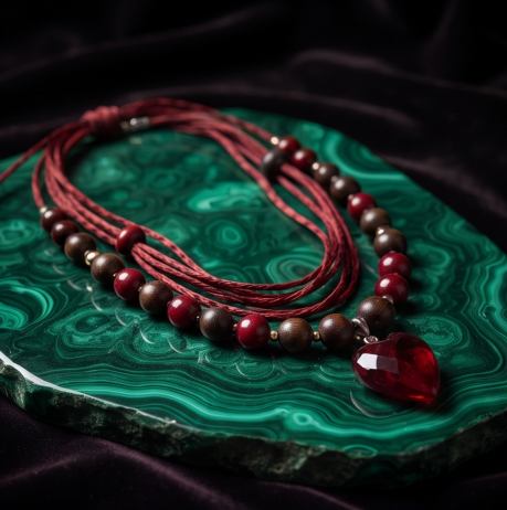 Crimson Heart Bohemian Layered Pendant Necklace