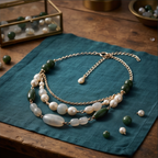 Forest Jade Pearl Layered Bohemian Necklace