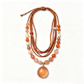 Sunset Amber Bohemian Layered Cord Necklace