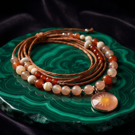Sunset Amber Bohemian Layered Cord Necklace