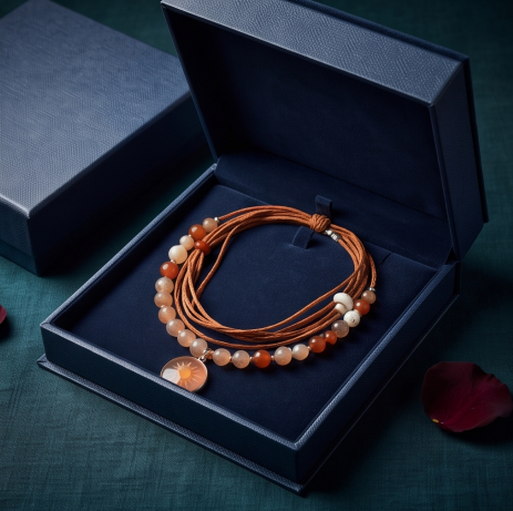 Sunset Amber Bohemian Layered Cord Necklace