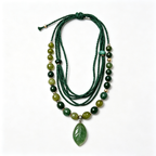Forest Leaf Bohemian Layered Cord Necklace