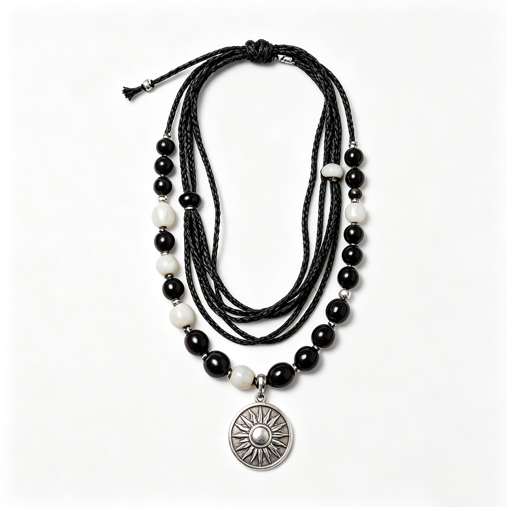 Midnight Sun Bohemian Layered Cord Necklace