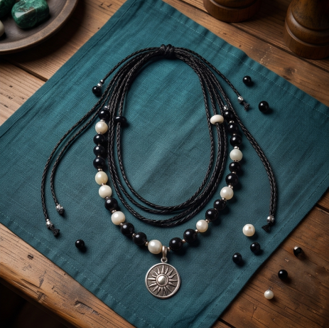 Midnight Sun Bohemian Layered Cord Necklace