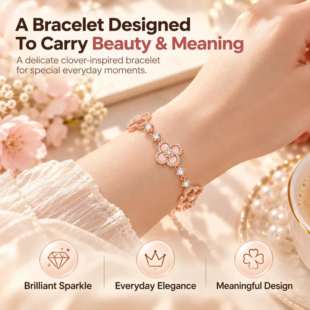 A Little Symbol Of Luck, Love & Beauty — A Timeless Clover Diamond Bracelet Made To Shine With You Every Day -Last Day Sale-90% OFF🔥