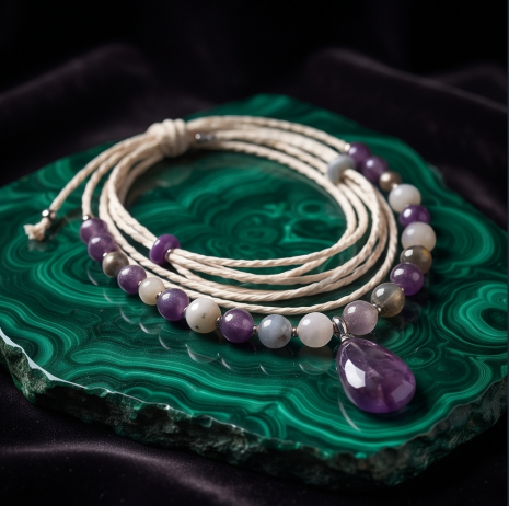 Amethyst Dream Bohemian Layered Pendant Necklace