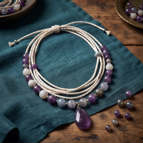 Amethyst Dream Bohemian Layered Pendant Necklace