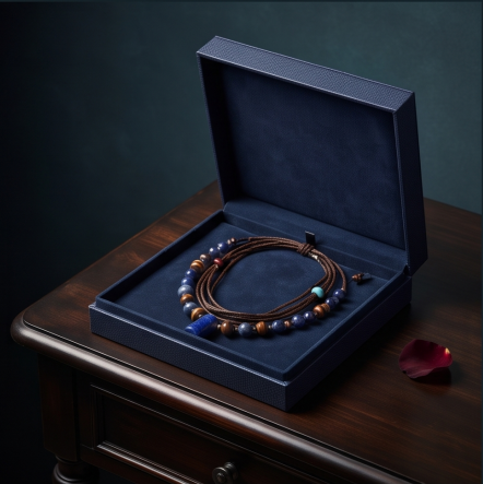 Midnight Blue Lapis Bohemian Layered Pendant Necklace
