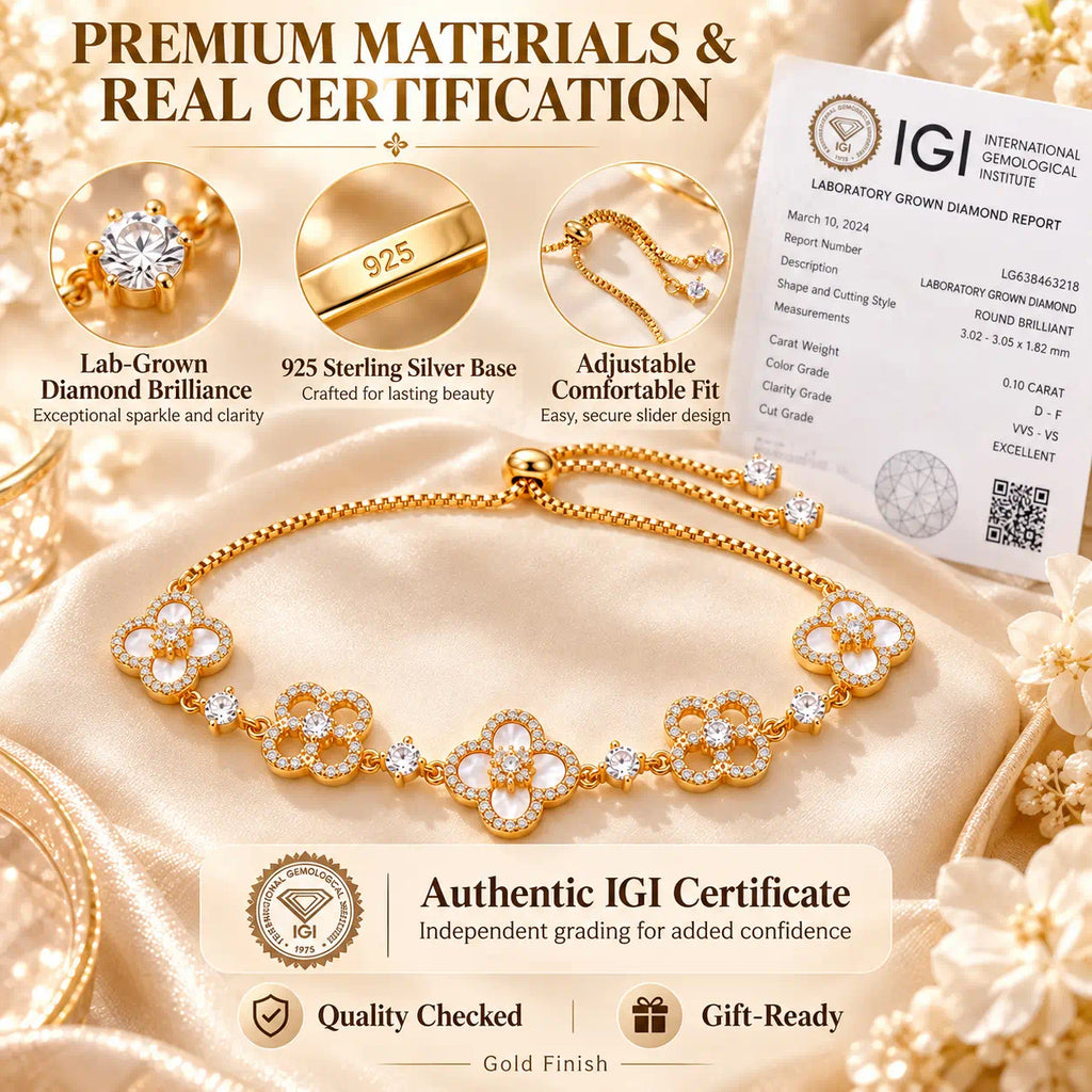 A Little Symbol Of Luck, Love & Beauty — A Timeless Clover Diamond Bracelet Made To Shine With You Every Day -Last Day Sale-90% OFF🔥
