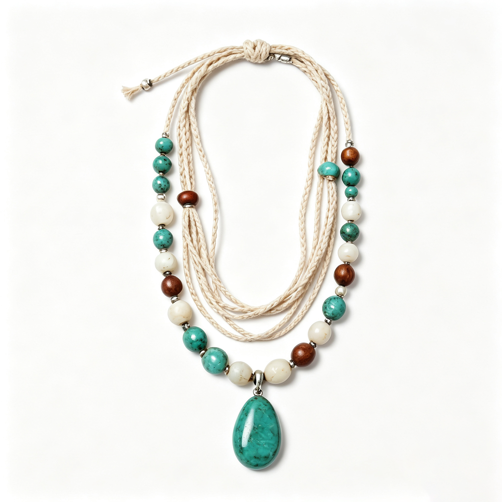 Ocean Breeze Turquoise Bohemian Layered Pendant Necklace