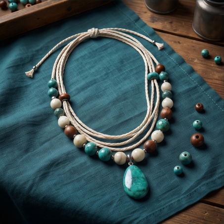 Ocean Breeze Turquoise Bohemian Layered Pendant Necklace