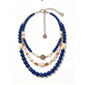 Sapphire Ocean Pearl Layered Bohemian Necklace