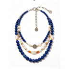 Sapphire Ocean Pearl Layered Bohemian Necklace