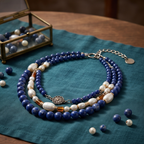 Sapphire Ocean Pearl Layered Bohemian Necklace