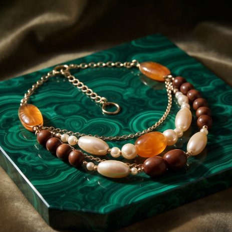 Amber Sunset Pearl Layered Bohemian Necklace