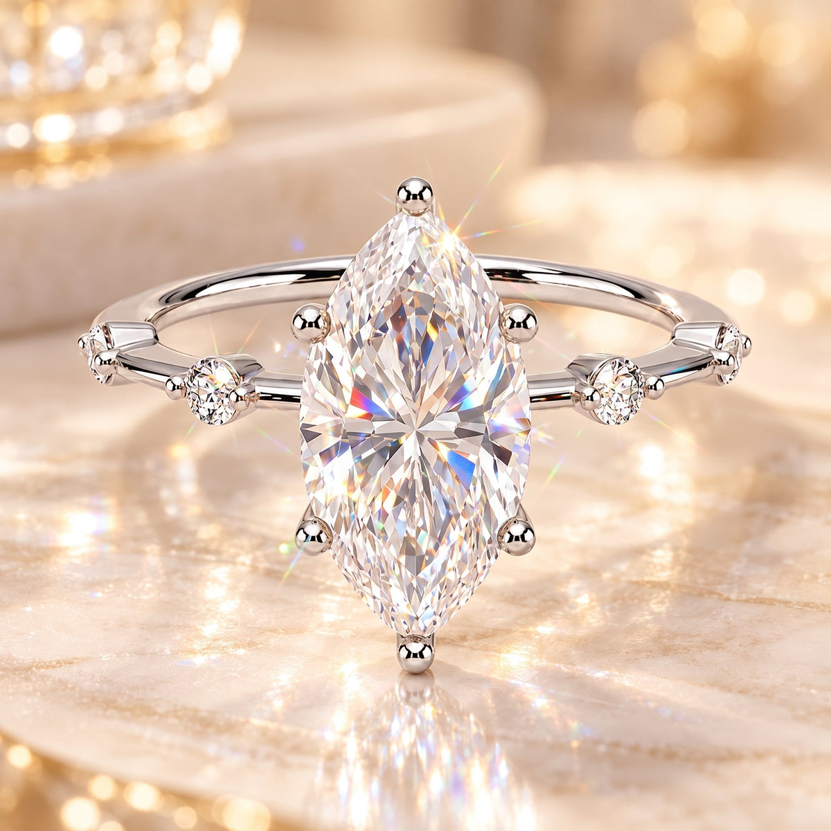 The Marquise Diamond Ring That Makes Your Hands Look Instantly More Elegant-Last Day Sale-90% OFF🔥