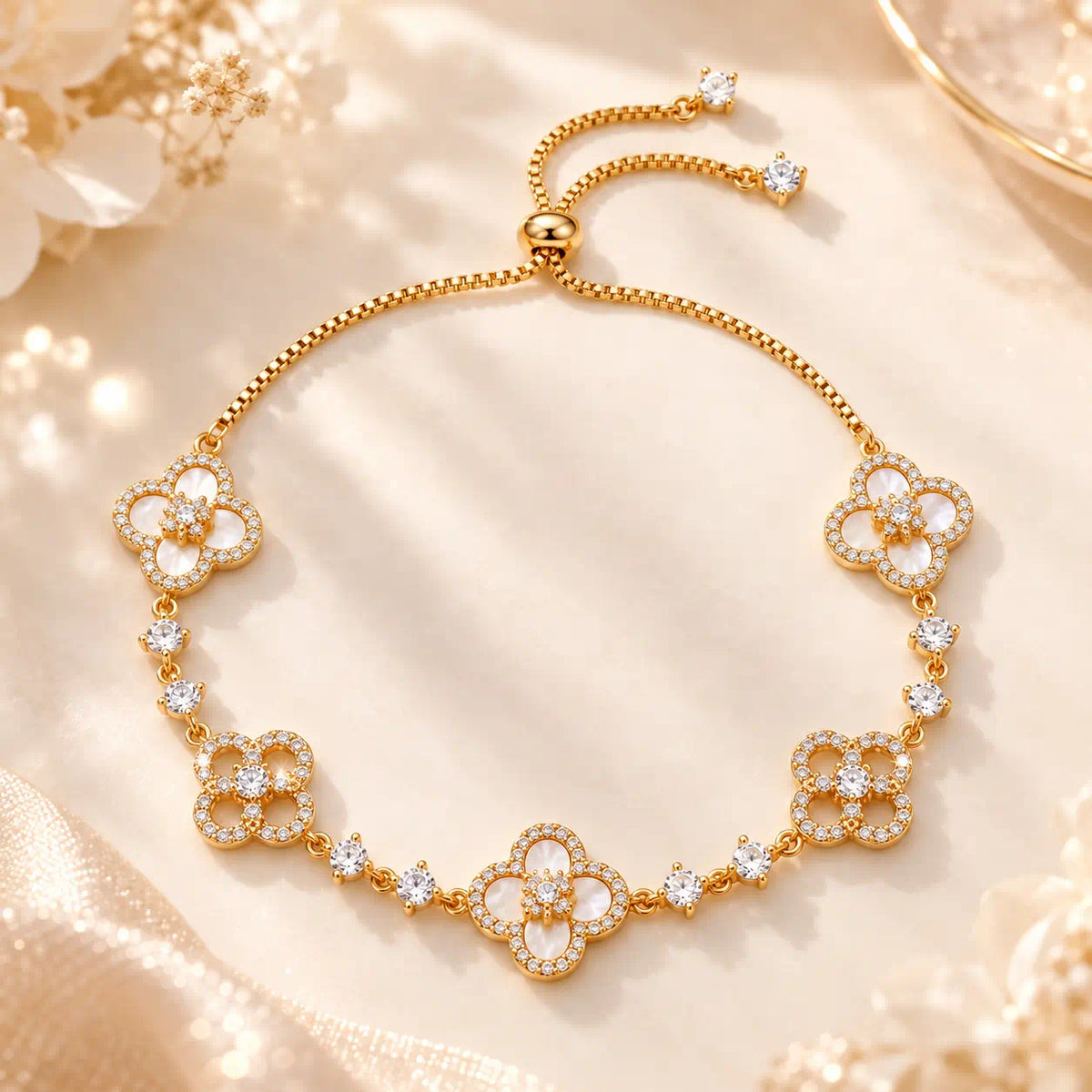 A Little Symbol Of Luck, Love & Beauty — A Timeless Clover Diamond Bracelet Made To Shine With You Every Day -Last Day Sale-90% OFF🔥