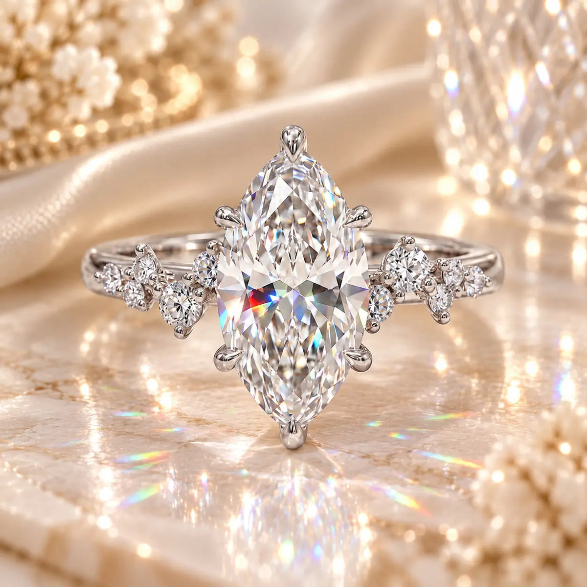A Timeless Marquise Diamond Ring Designed To Make Every Woman Feel Elegant, Loved & Unforgettable-Last Day Sale-90% OFF🔥