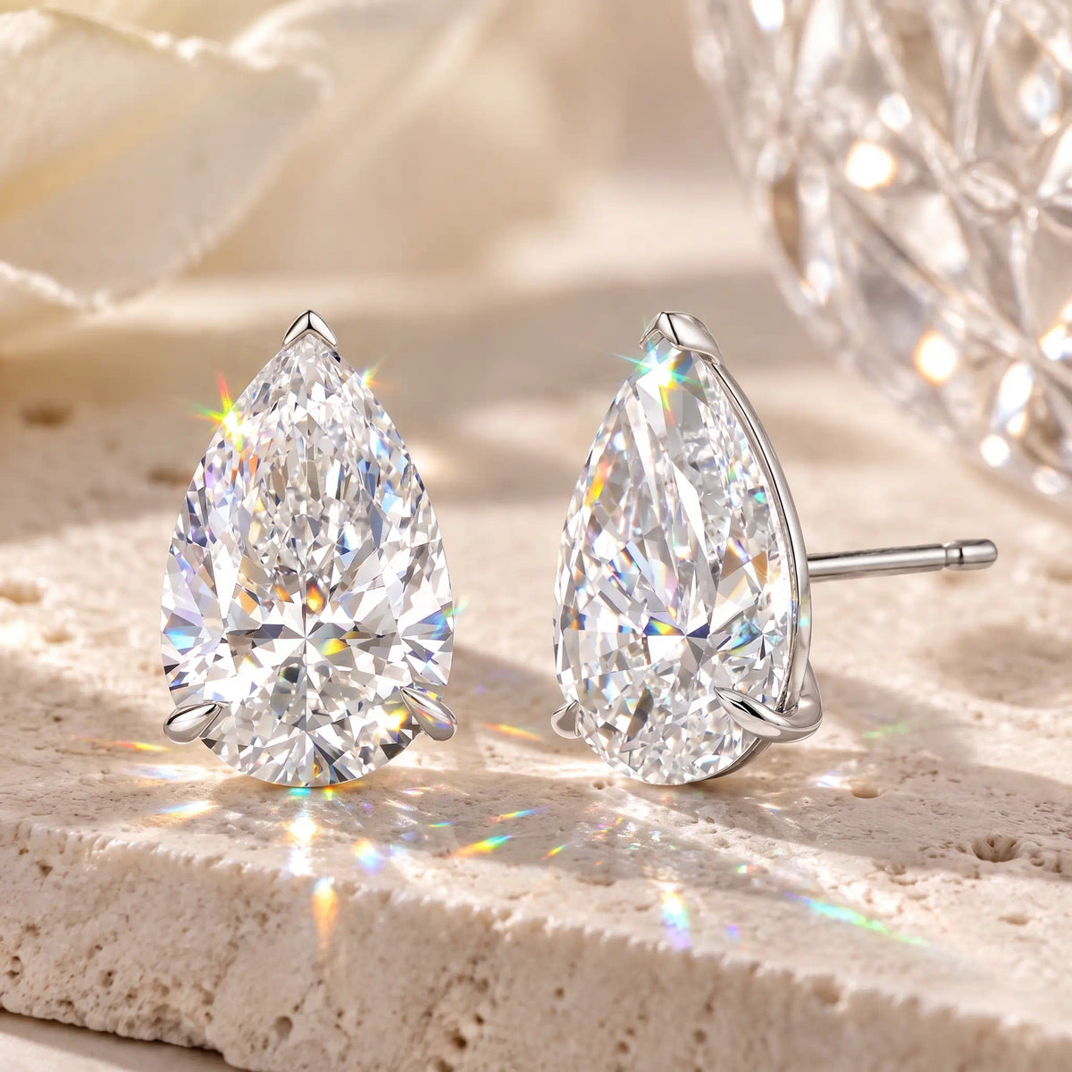 Pear-Shaped Lab-Grown Diamond Stud Earrings That Flatter Your Face & Add Timeless Luxury To Every Look-Last Day Sale🔥90% OFF